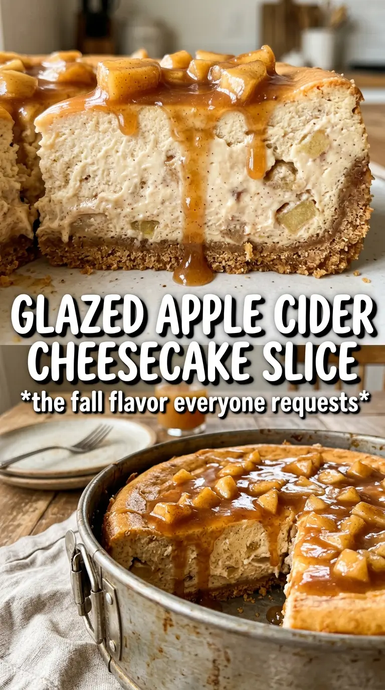 Apple Cider Cheesecake creamy spiced drizzle