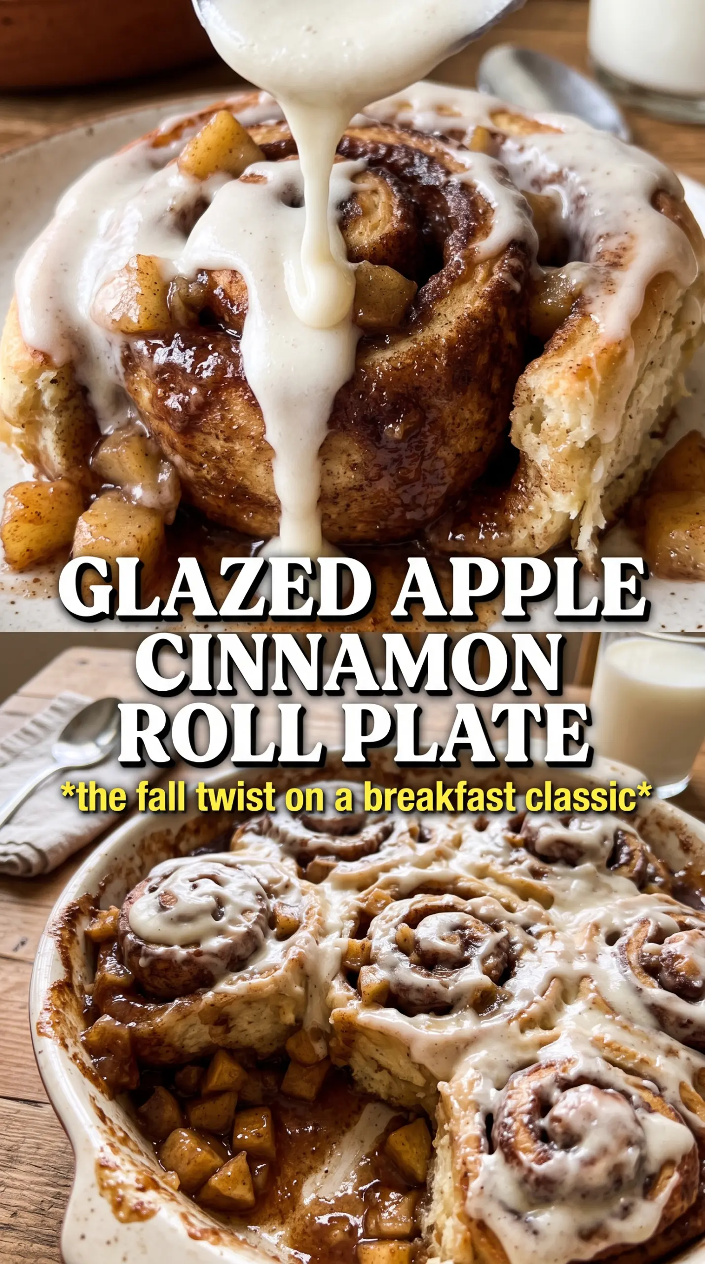 Apple cinnamon rolls caramelized glaze swirls