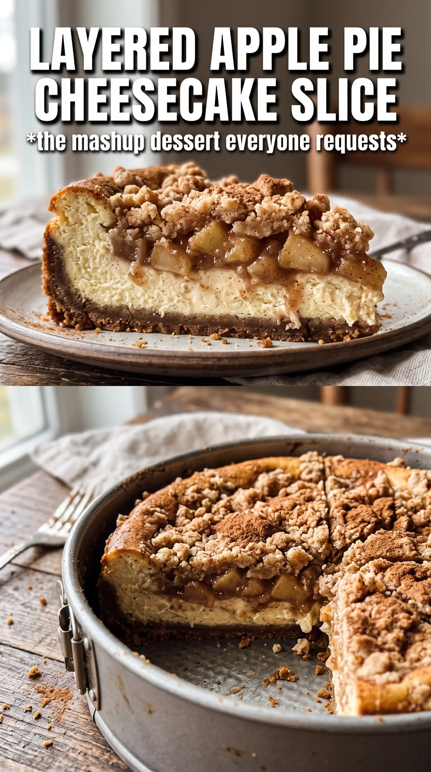 Apple Pie Cheesecake creamy spiced caramel
