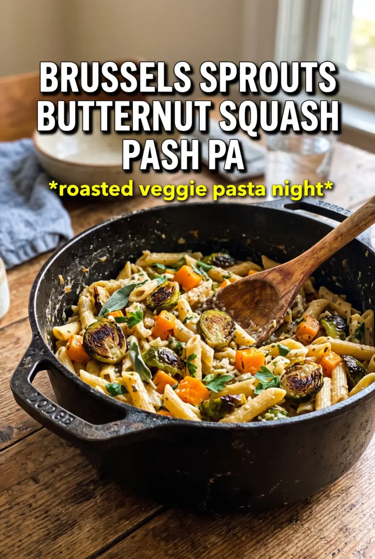Brussels Sprouts and Butternut Squash Pasta