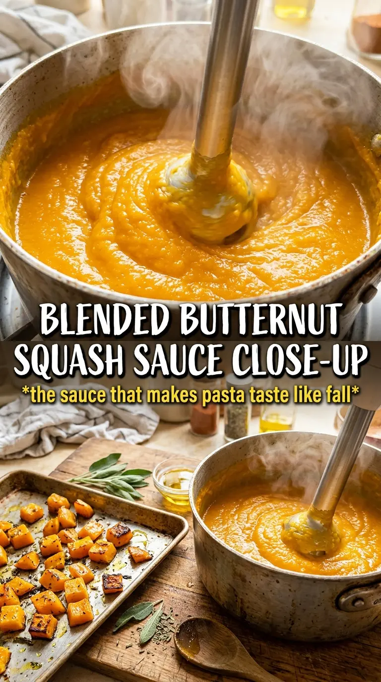 Butternut Squash Pasta Sauce silky golden-orange, creamy, sage-kissed