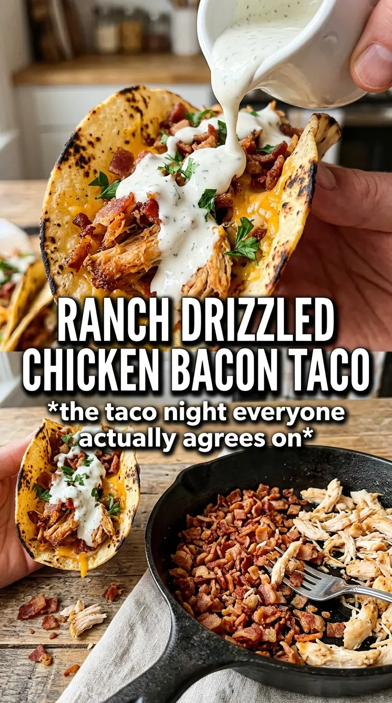 Cheesy Chicken Bacon Ranch Tacos crispy cheesy ranch
