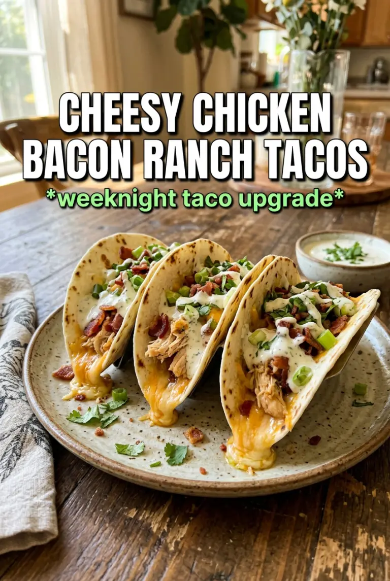 Cheesy Chicken Bacon Ranch Tacos