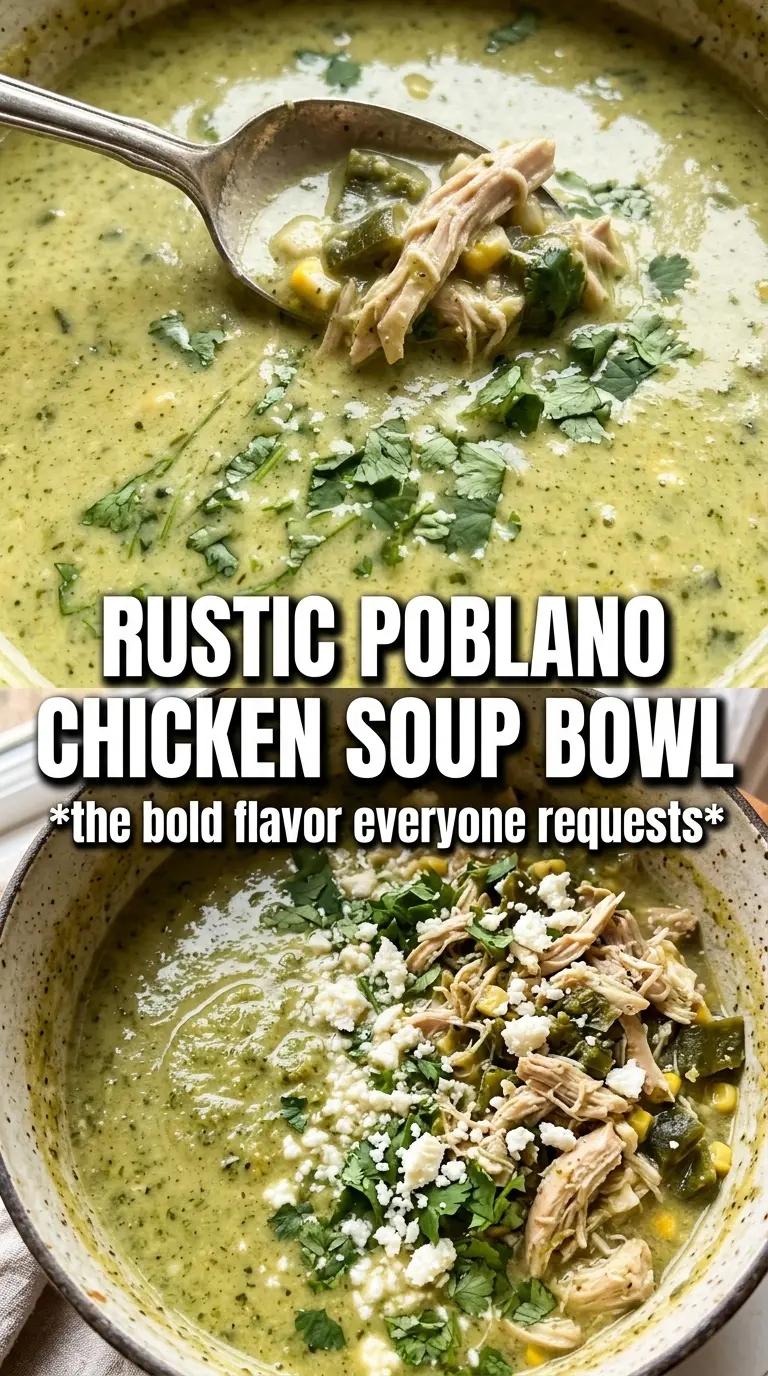 Chicken Poblano Soup creamy smoky