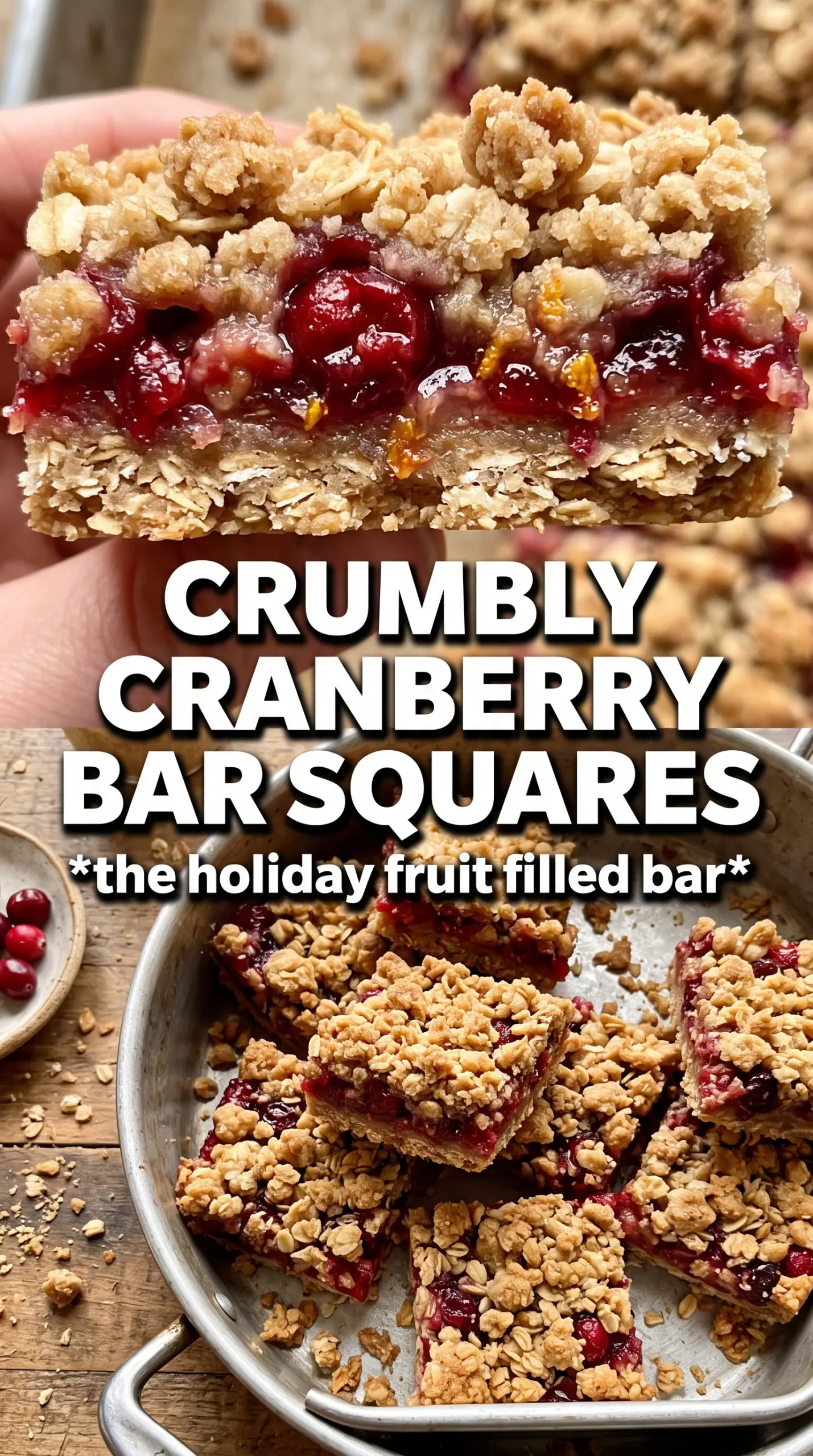 Cranberry Crumble Bars, tart, buttery, crumbly