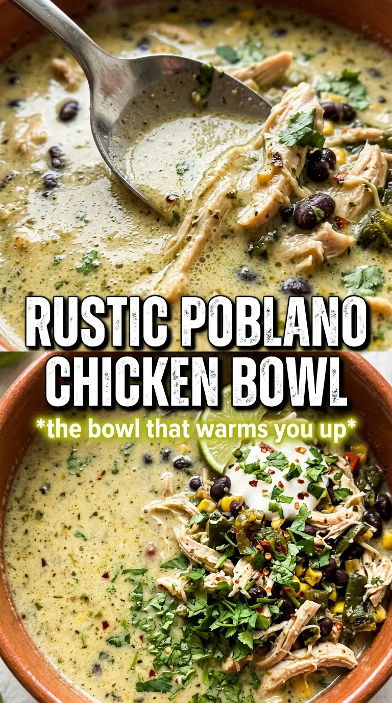 Creamy Chicken Soup With Poblanos And Black Beans smoky creamy Tex-Mex