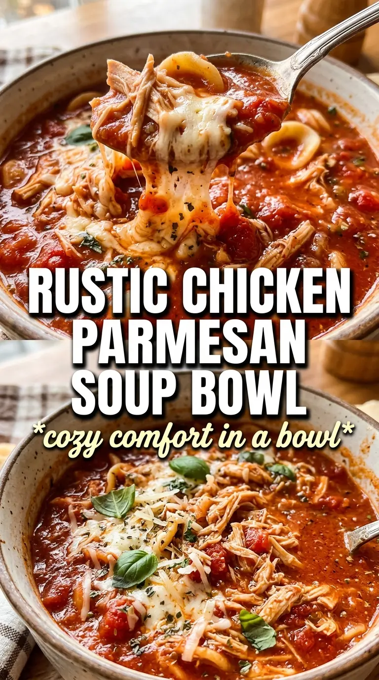 Crockpot Chicken Parmesan Soup tomato-parmesan, melty, hearty