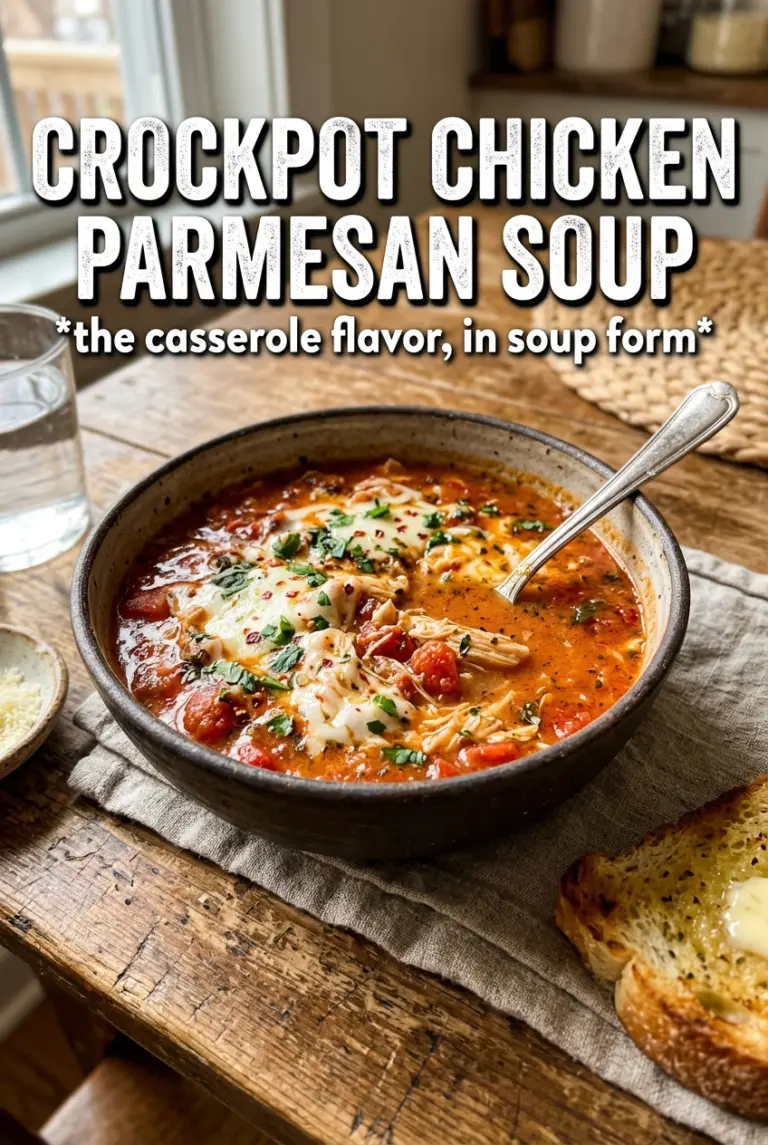 Crockpot Chicken Parmesan Soup