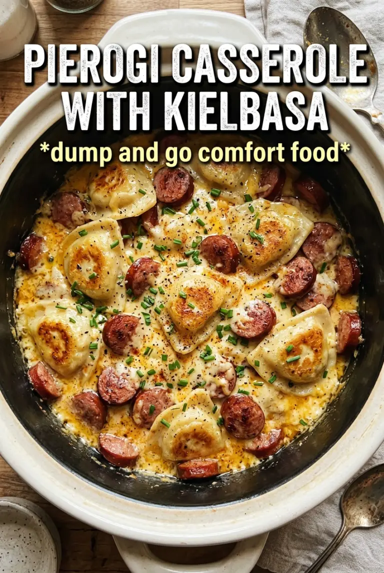 Crockpot Pierogi Casserole With Kielbasa