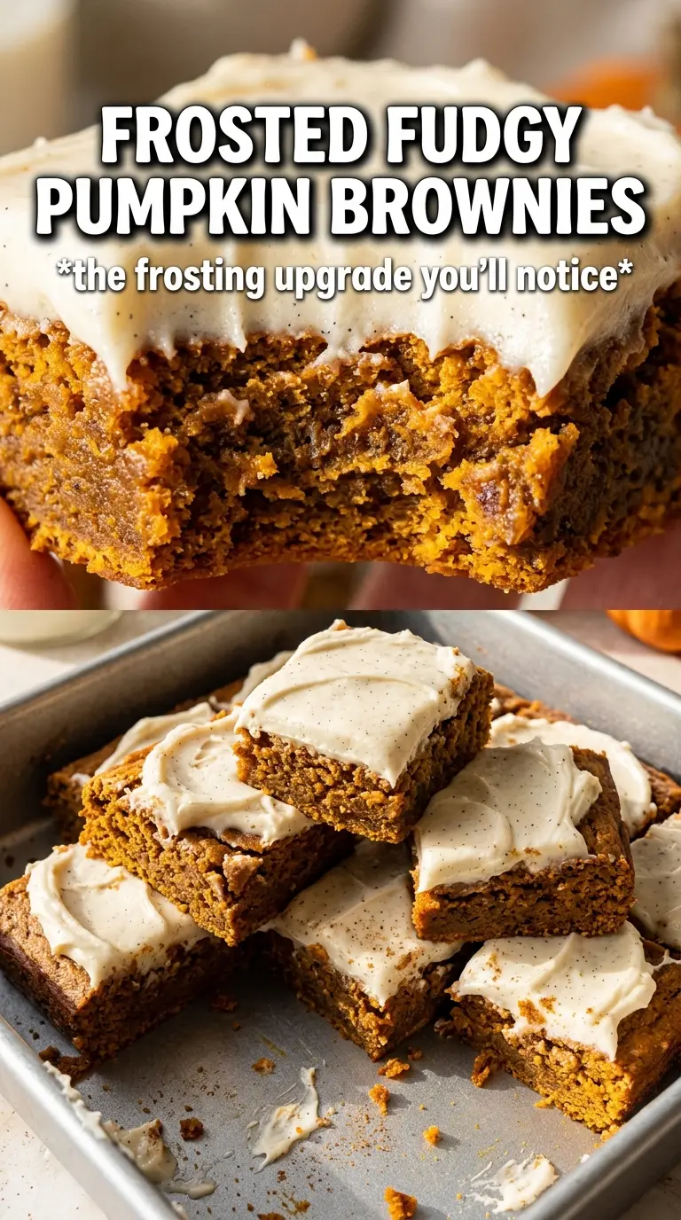 Frosted Pumpkin Brownies fudgy frosted caramel