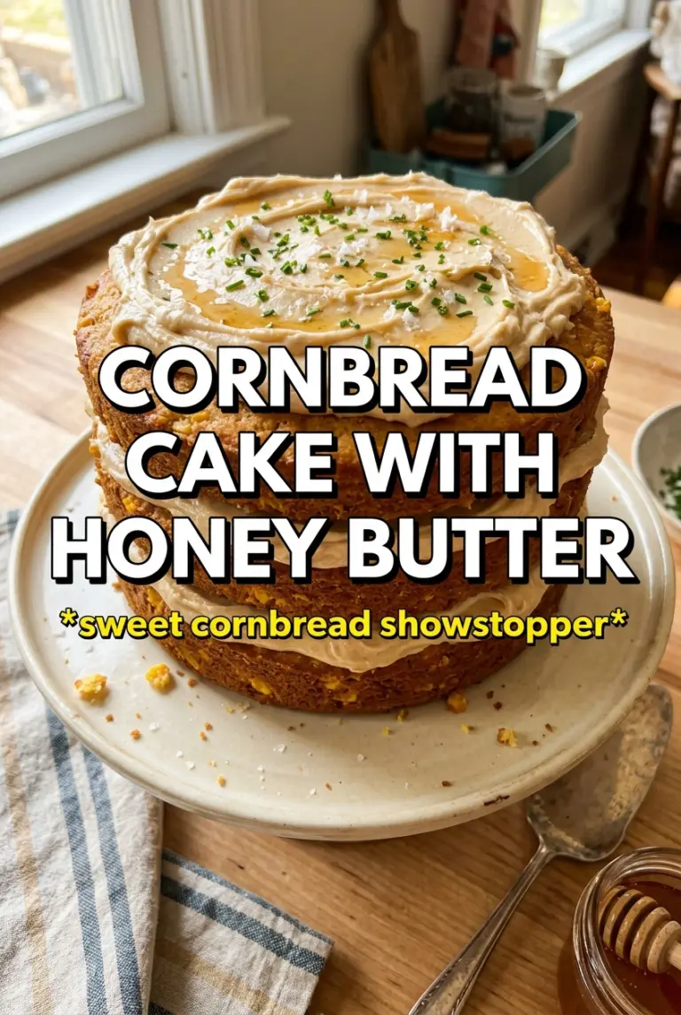 Layered Cornbread Cake With Honey Butter Frosting