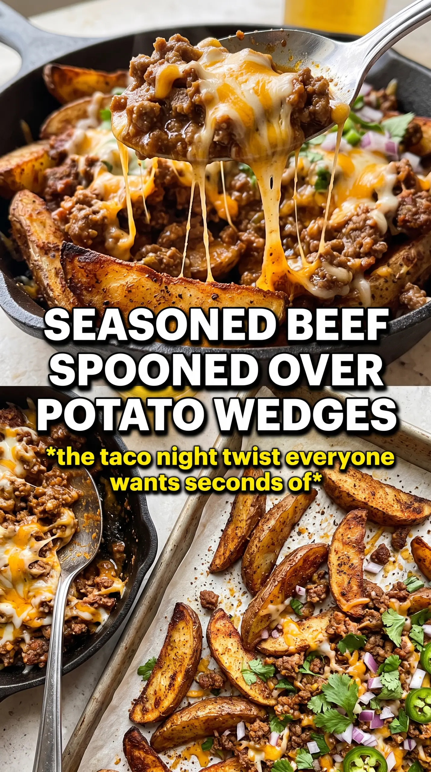 Loaded Potato Taco Bowl crispy potatoes, beef, toppings