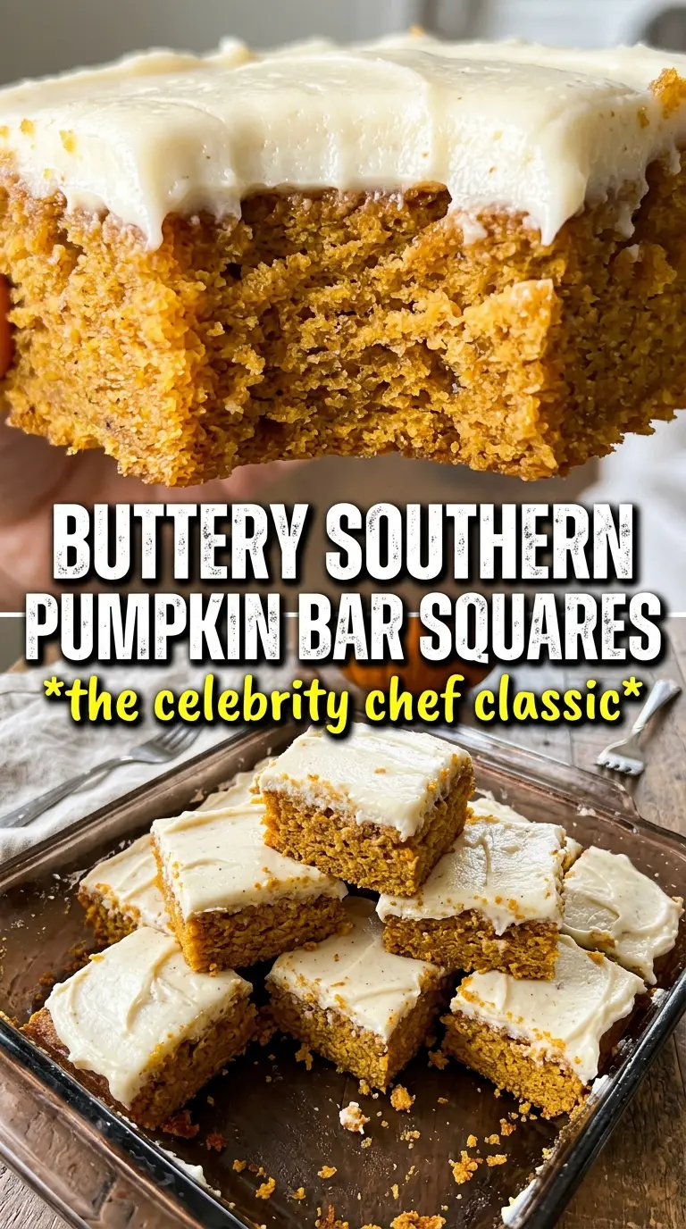Paula Deen pumpkin bars creamy frosted