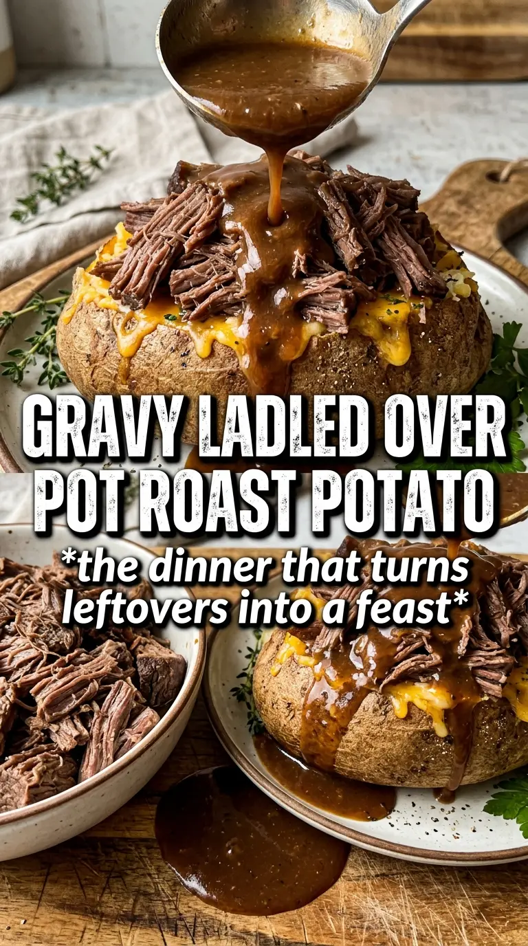 Pot roast twice baked potato cheesy beef