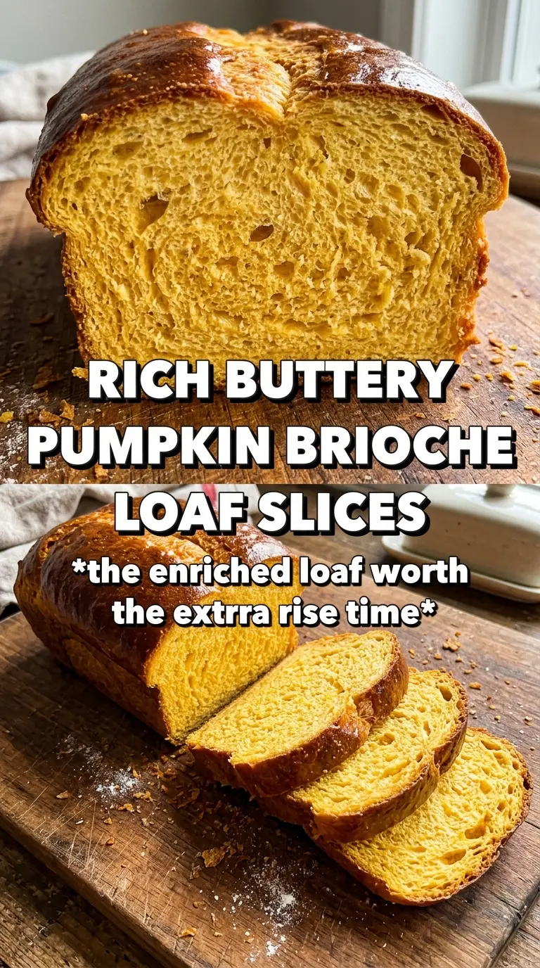 Pumpkin Brioche Bread golden soft crumb