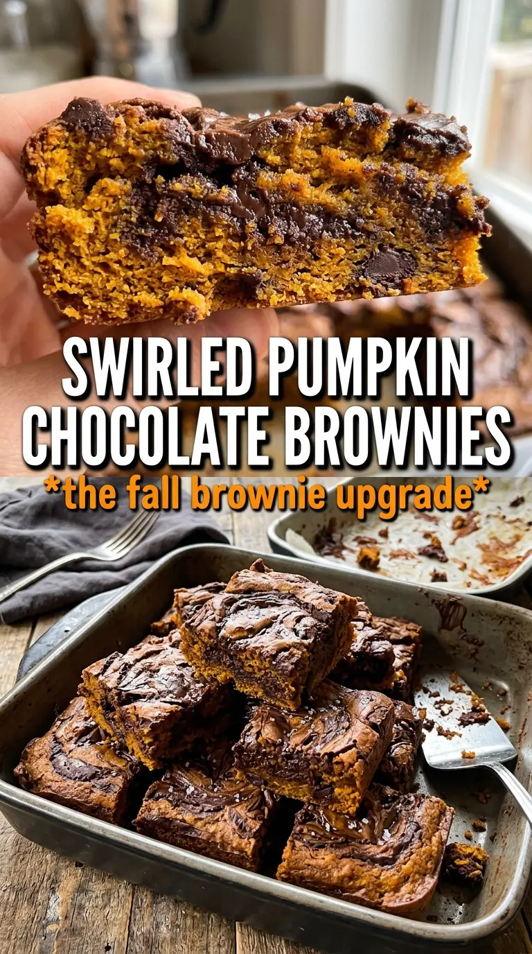 Pumpkin Brownies fudgy marbled swirl