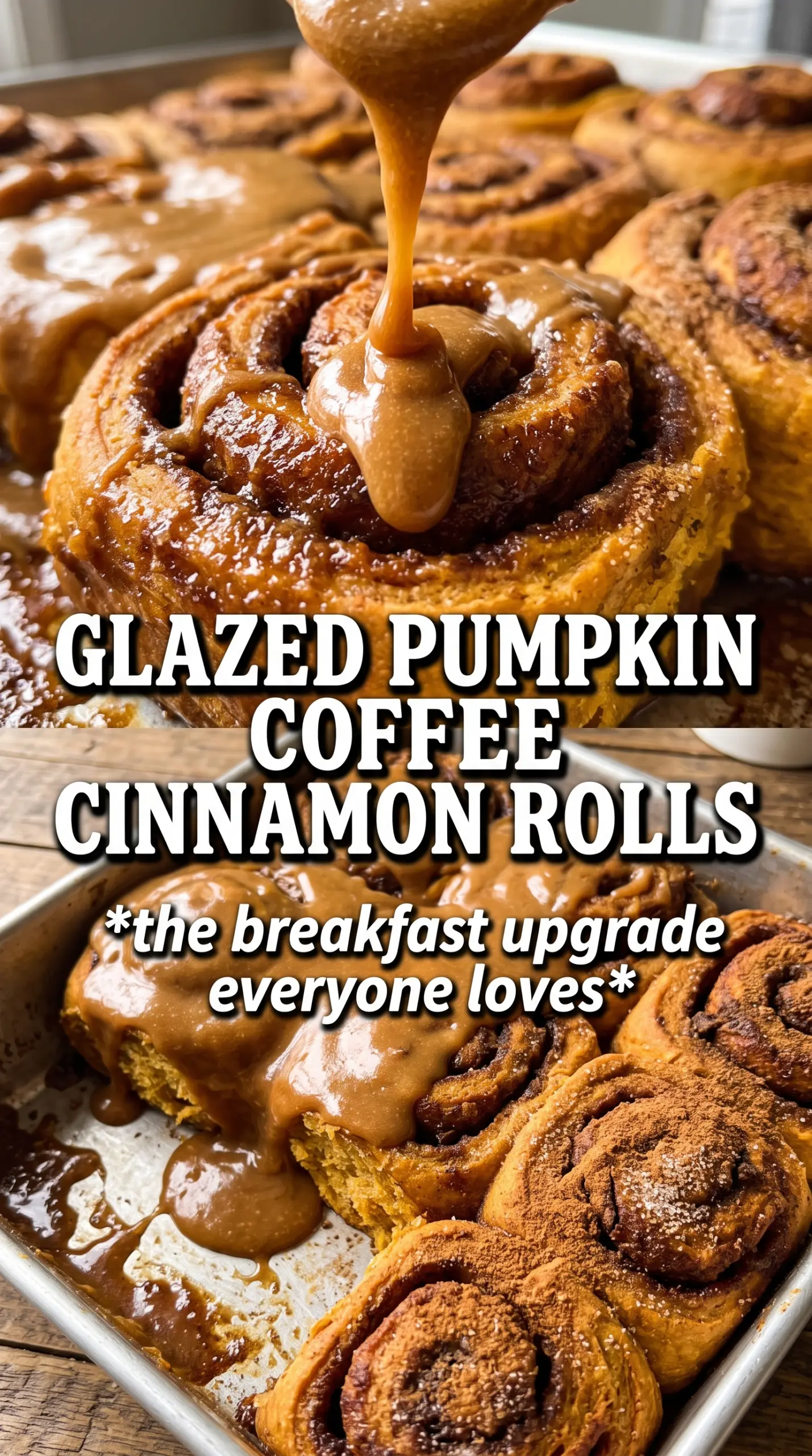 Pumpkin Cinnamon Rolls With Coffee Maple Frosting soft swirled bakery-style