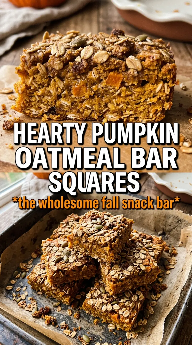 Pumpkin Oatmeal Bars hearty chewy breakfast