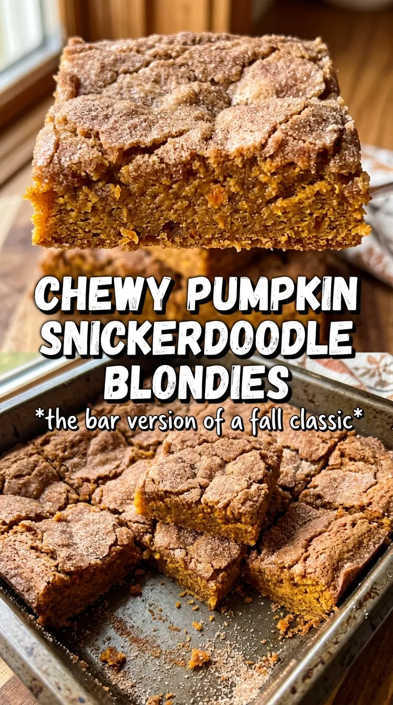 Pumpkin Snickerdoodle Blondies chewy cinnamon sugar