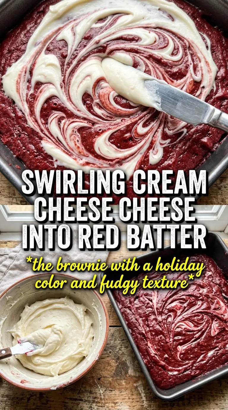 Red Velvet Brownies deep red fudgy swirl