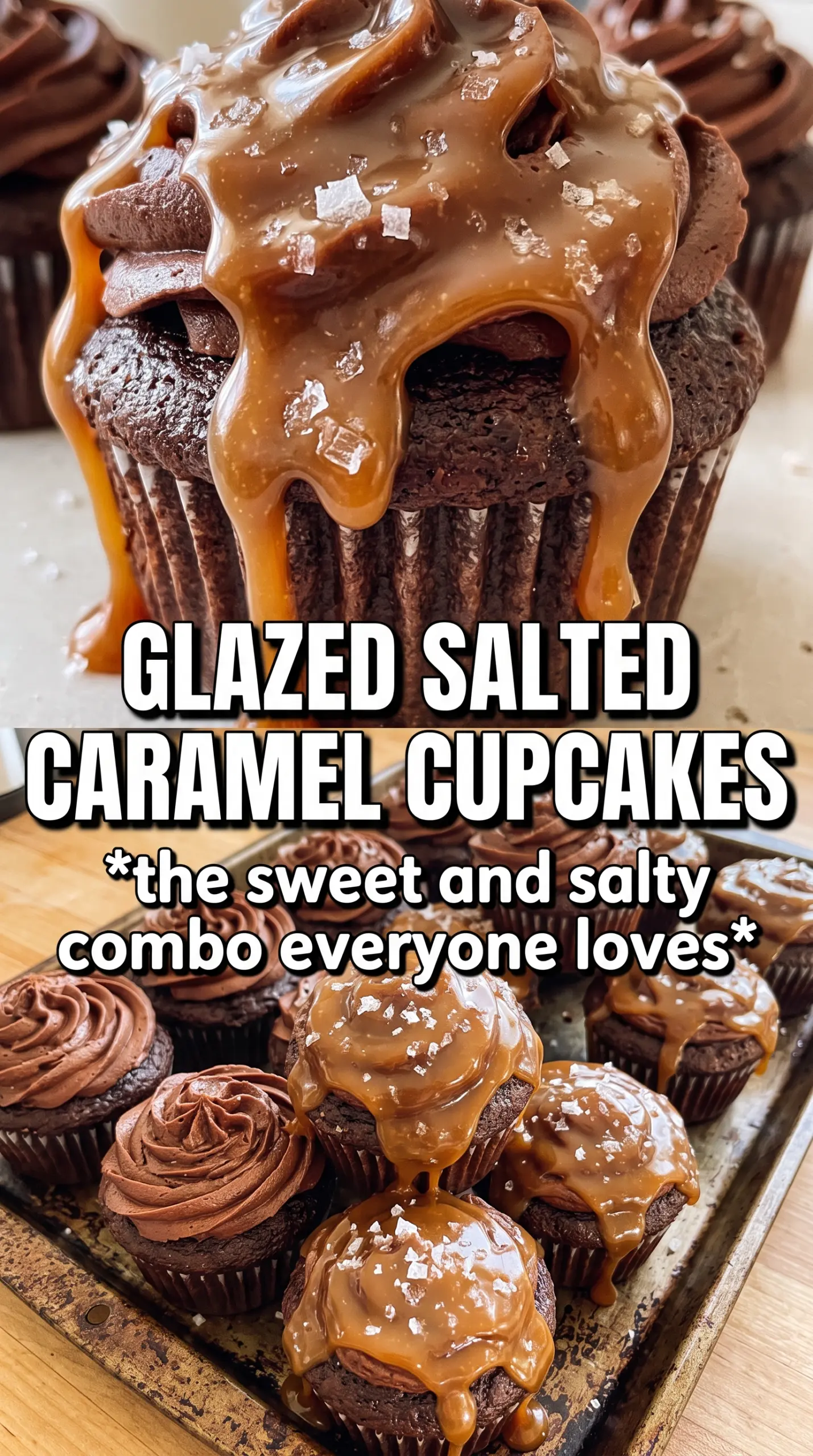 Salted Caramel Chocolate Cupcakes rich caramel-filled chocolate cupcakes