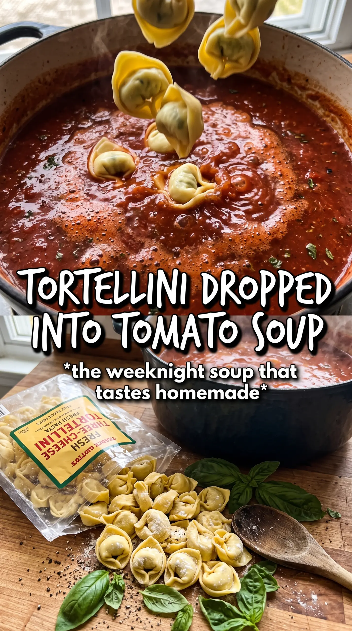 Tomato Tortellini Soup creamy tortellini spinach