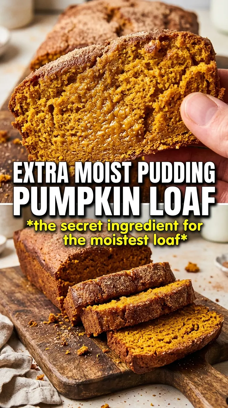 Vanilla Pudding Pumpkin Bread soft tender crumb