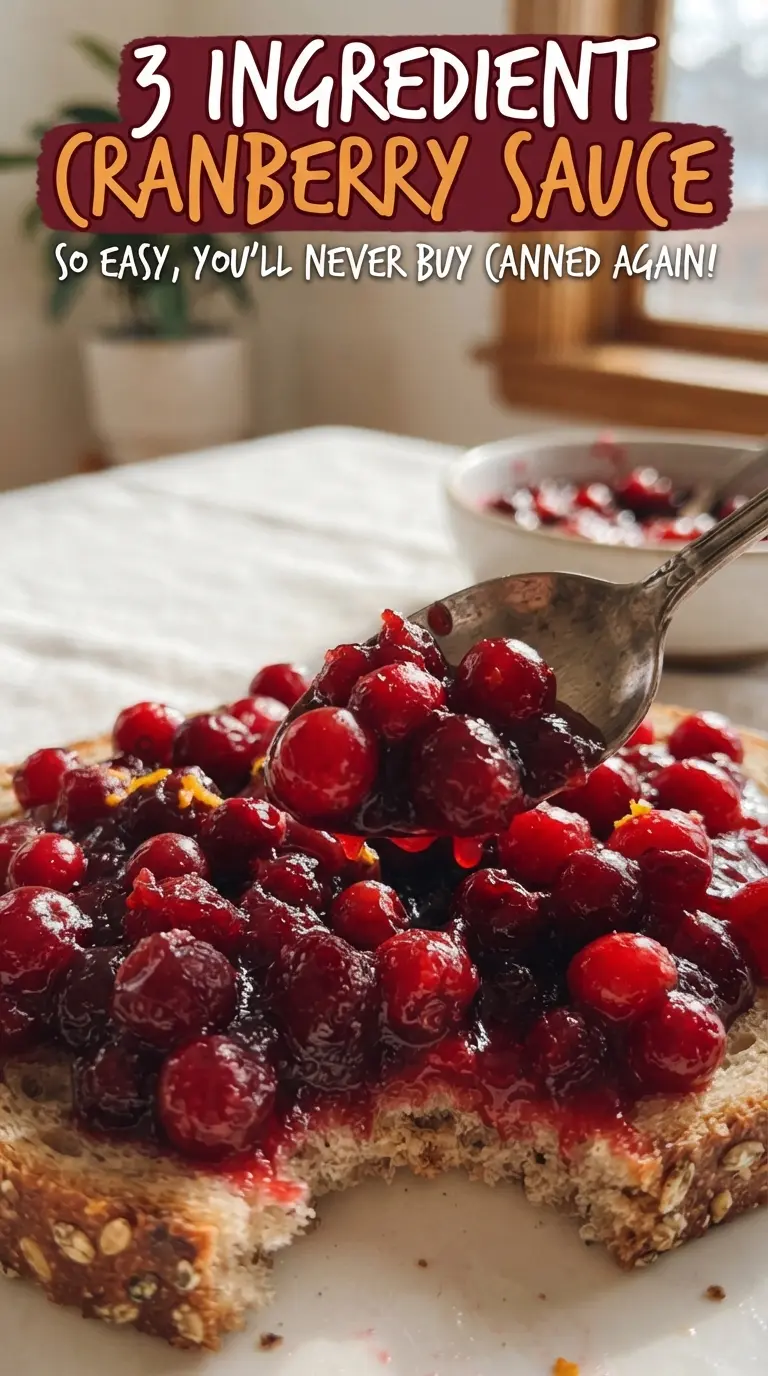 3 Ingredient Cranberry Sauce jammy ruby tart
