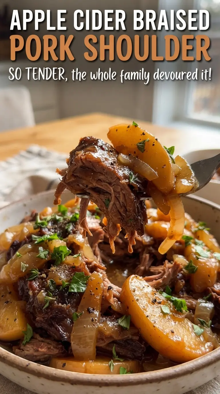 Apple Cider Braised Pork Shoulder tender cider-braised pork apples thyme