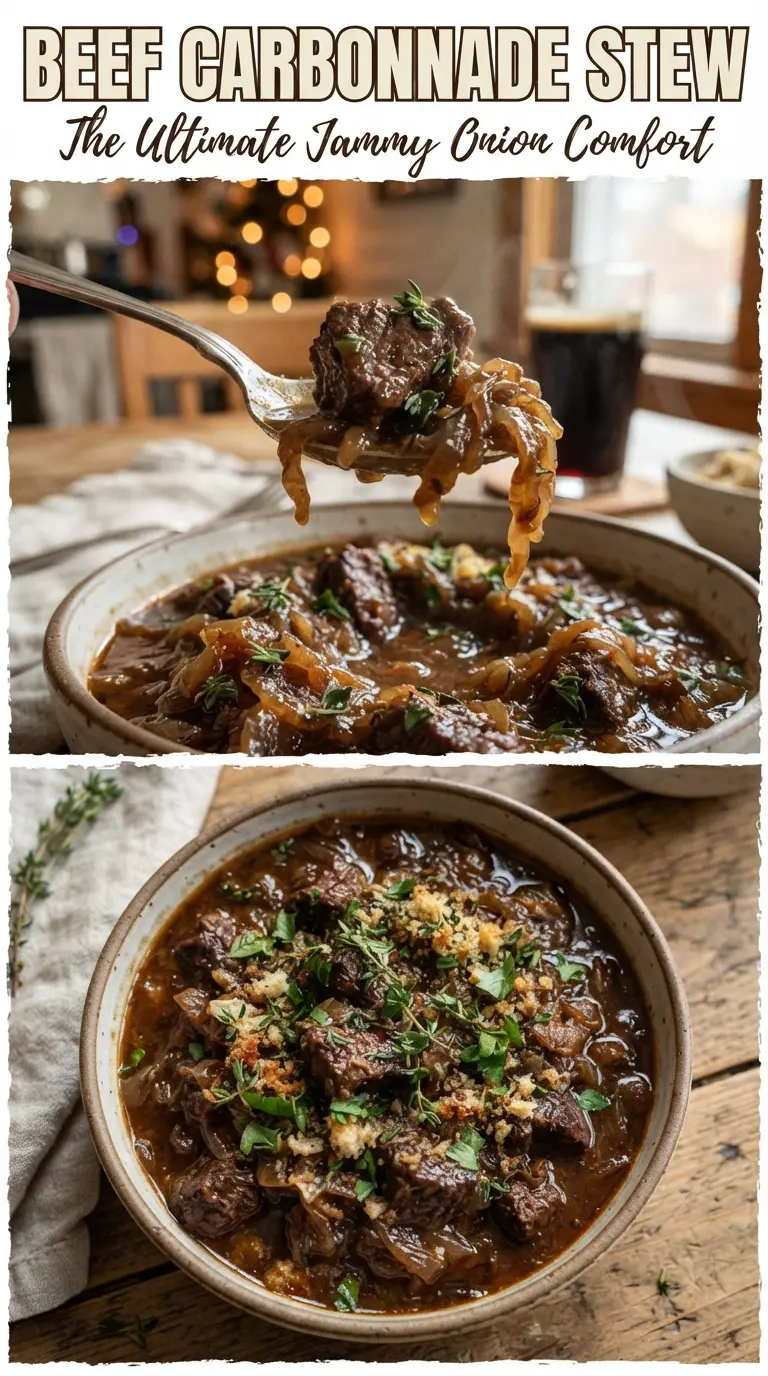 Beef Carbonnade Stew dark glossy beer-braised beef caramelized onions