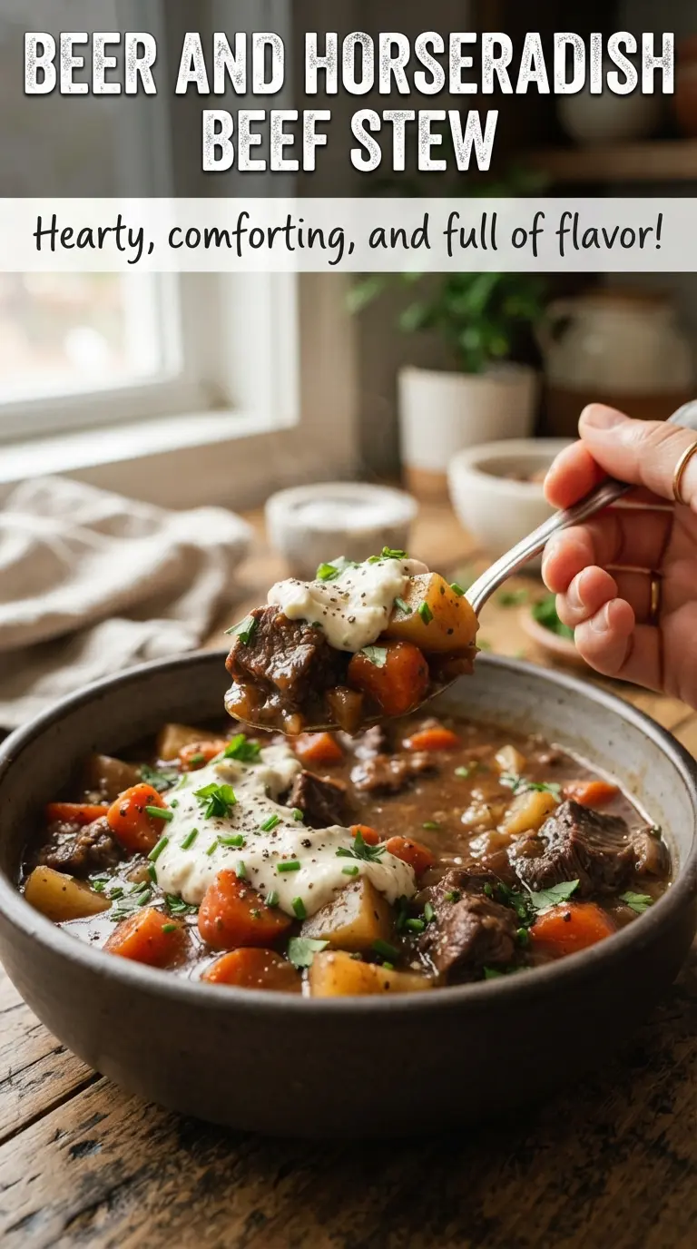 Beer and Horseradish Beef Stew rich savory