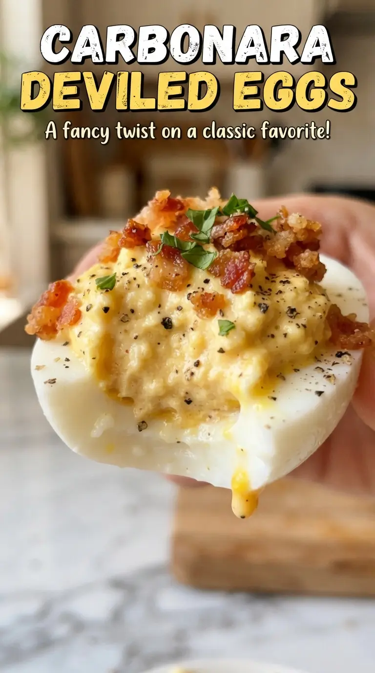 Carbonara deviled eggs creamy pancetta Pecorino