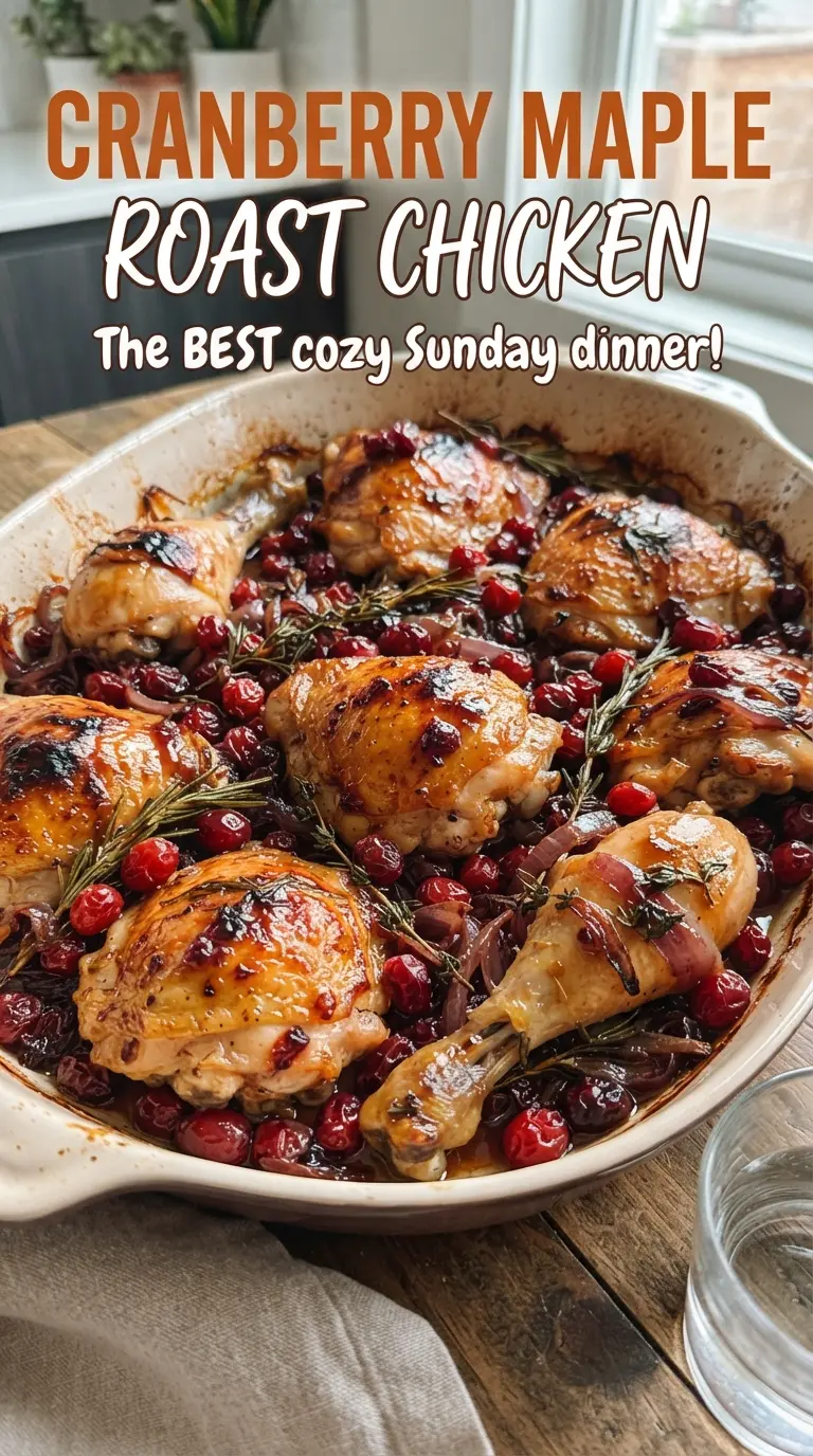 Cranberry Maple Roast Chicken lacquered golden roast