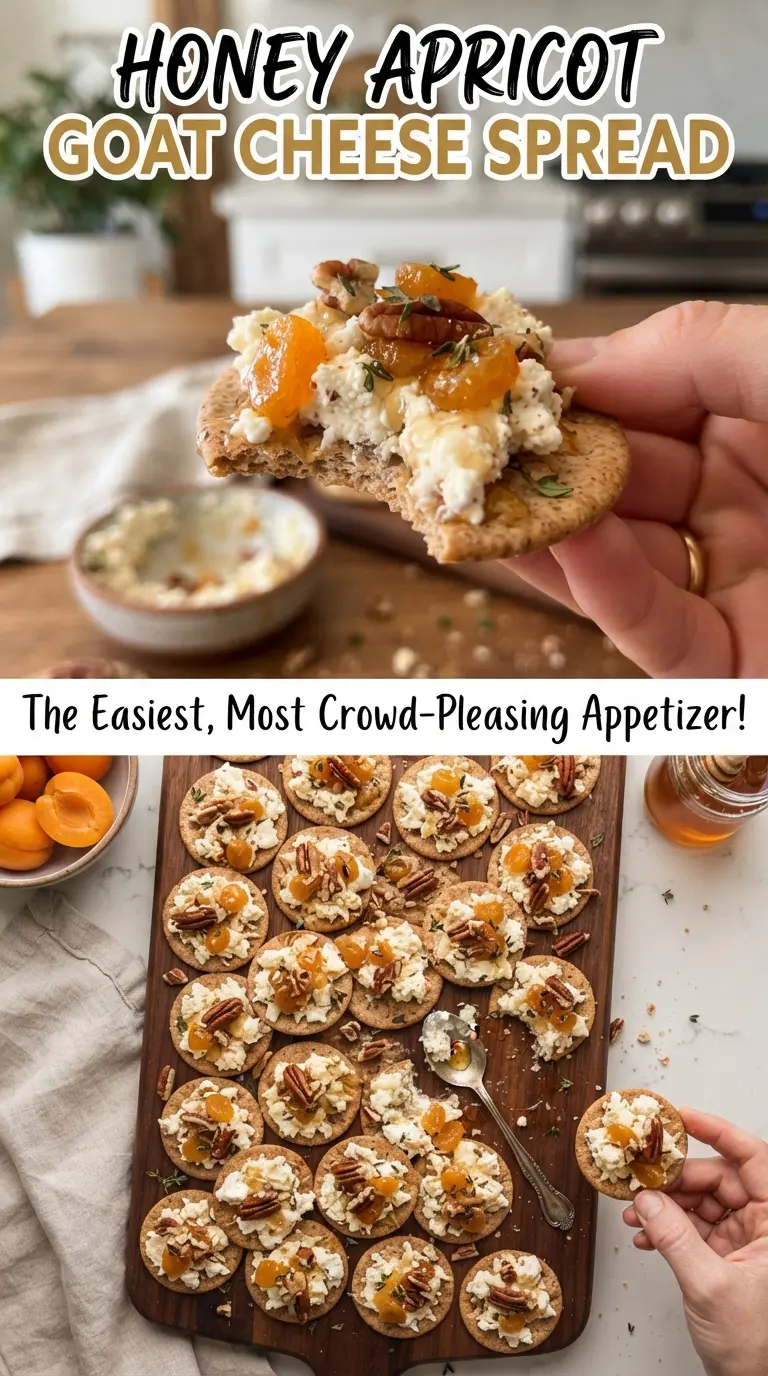 Honey Apricot Goat Cheese Spread creamy apricot pistachio