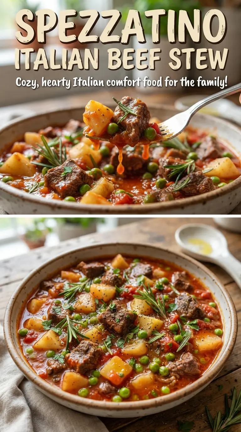 Spezzatino Italian Beef Stew tender beef potatoes rosemary